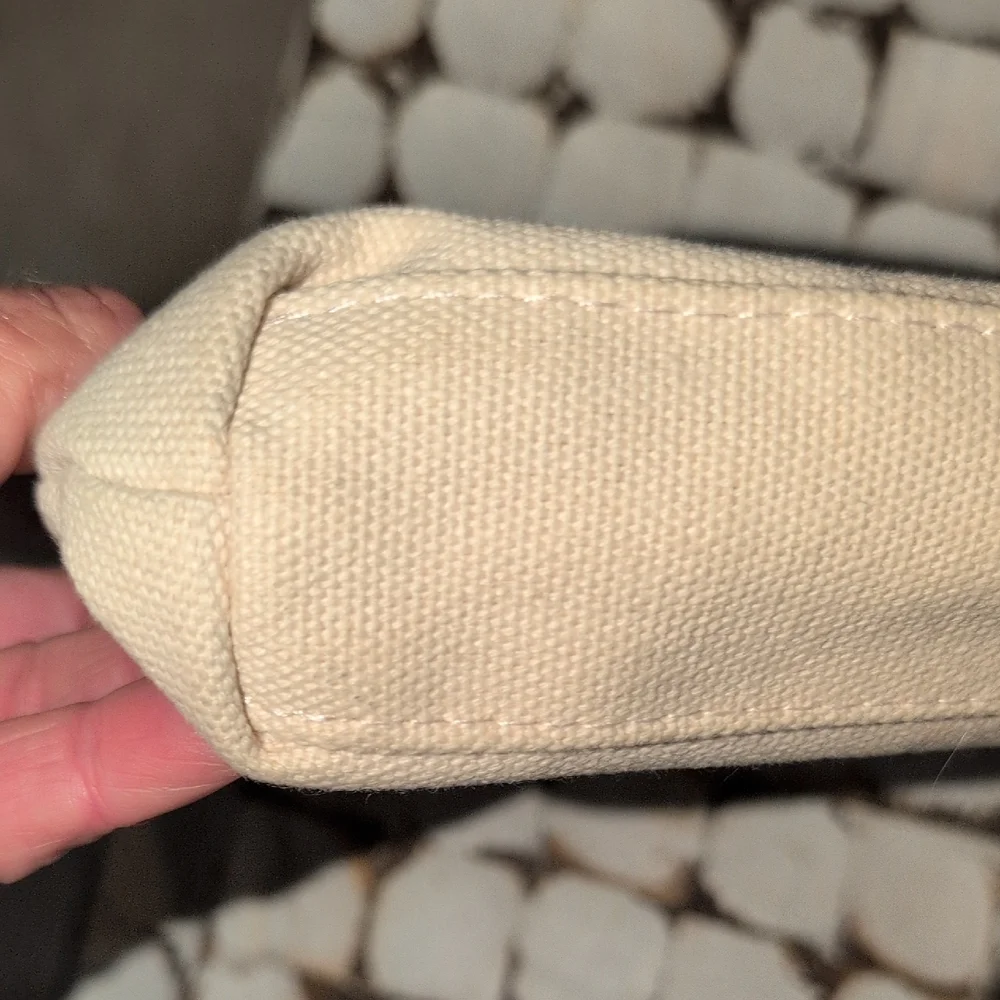 Chloé Canvas & Tan Leather Cosmetics Bag Or Pouch